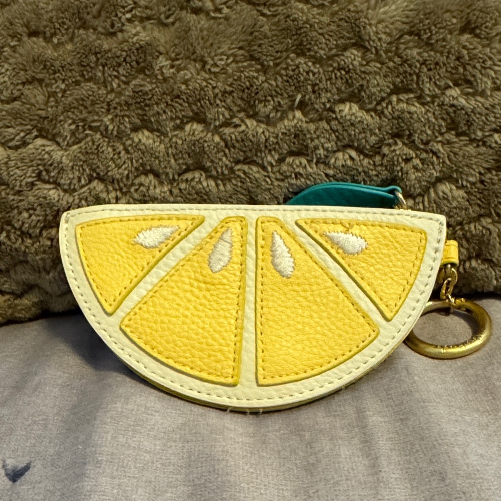 Vera Bradley Yellow Leather Citrus Lemon Coin Purse
6x3